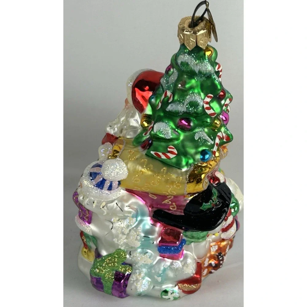 Christopher Radko Christmas Trim A Tree O Glass Ornament Santa Snowman Sleigh